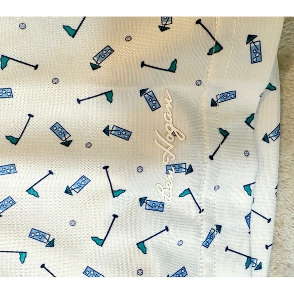 Ben Hogan Golf Polo Shirt Performance Golf Print Recycled Polyester Stretch Sz L - Picture 5 of 9